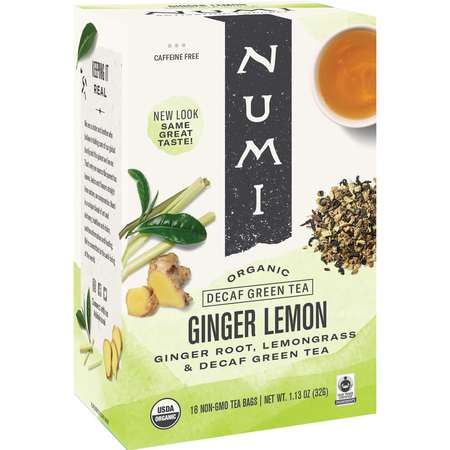 Numi Organic Tea Ginger Lemon Tea Decaffeinated, PK96 60260